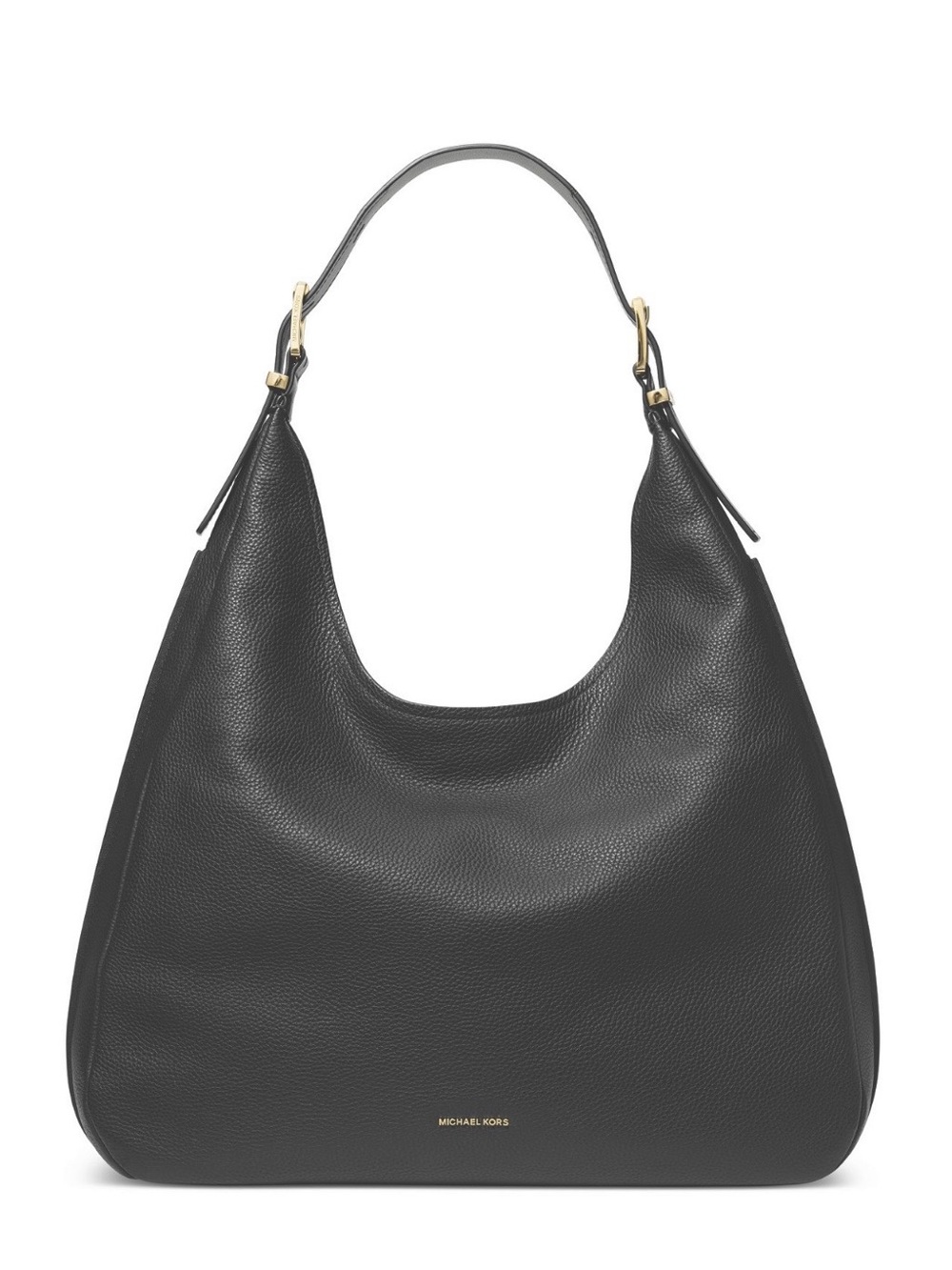 NEW MICHAEL Michael Kors black Nolita Large Pebbled Leather Hobo Shoulder Bag